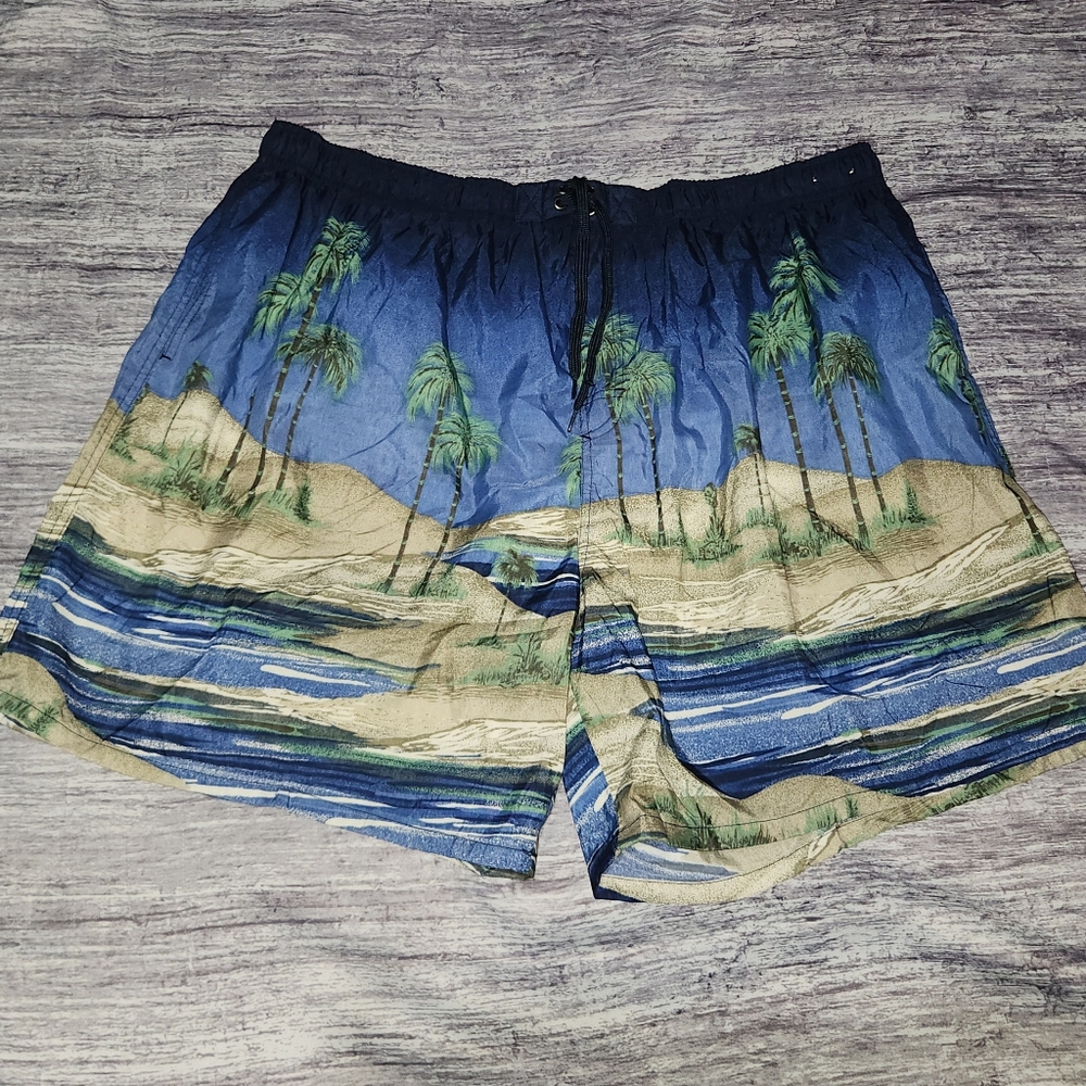 Catalina Island Wear New Tropical Island Swim Trunks Palm Tree‎ Size 2XL